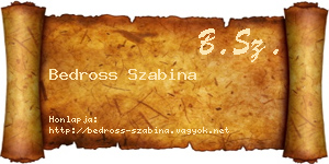 Bedross Szabina névjegykártya